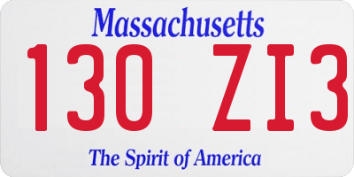 MA license plate 130ZI3