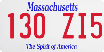 MA license plate 130ZI5