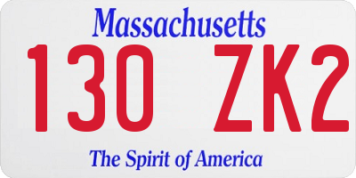 MA license plate 130ZK2