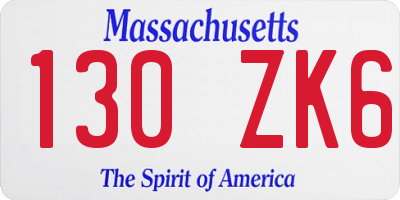 MA license plate 130ZK6