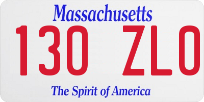 MA license plate 130ZL0