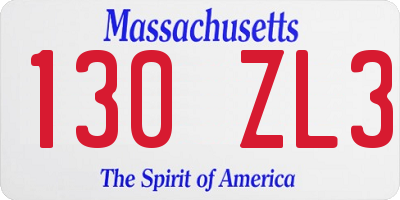 MA license plate 130ZL3
