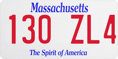 MA license plate 130ZL4