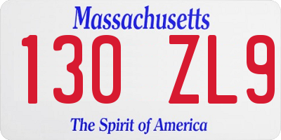 MA license plate 130ZL9
