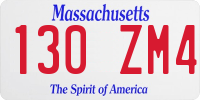 MA license plate 130ZM4