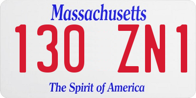 MA license plate 130ZN1