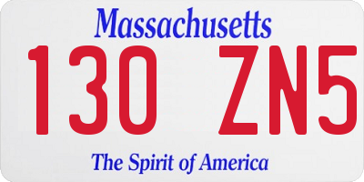 MA license plate 130ZN5