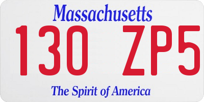 MA license plate 130ZP5
