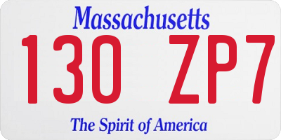 MA license plate 130ZP7