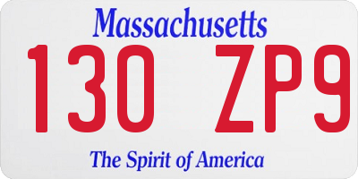 MA license plate 130ZP9