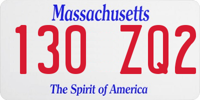 MA license plate 130ZQ2