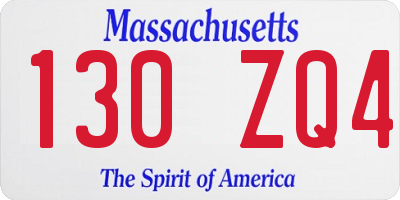 MA license plate 130ZQ4