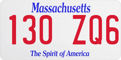 MA license plate 130ZQ6