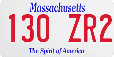 MA license plate 130ZR2