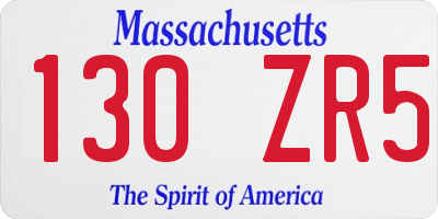 MA license plate 130ZR5