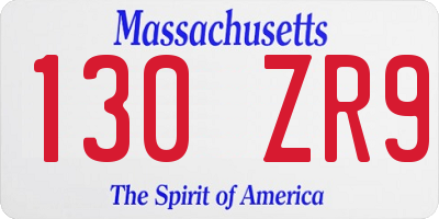 MA license plate 130ZR9