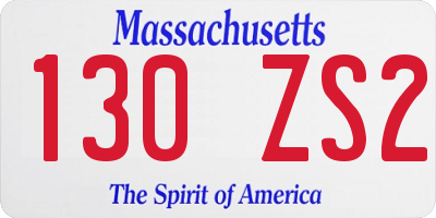 MA license plate 130ZS2