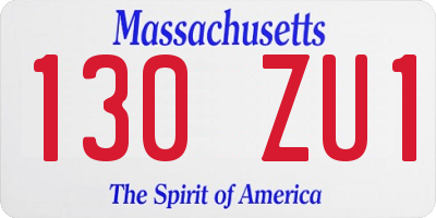 MA license plate 130ZU1