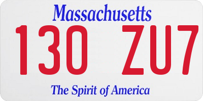 MA license plate 130ZU7