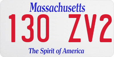 MA license plate 130ZV2