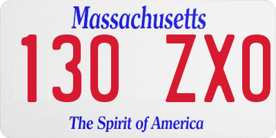 MA license plate 130ZX0