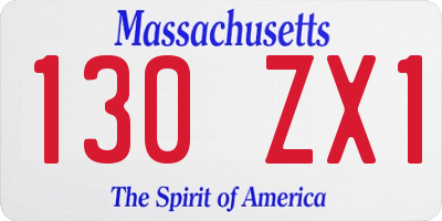 MA license plate 130ZX1