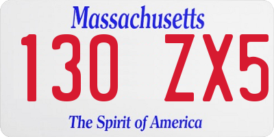 MA license plate 130ZX5