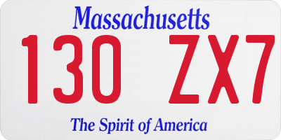 MA license plate 130ZX7