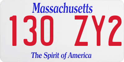MA license plate 130ZY2