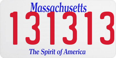 MA license plate 131313