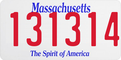 MA license plate 131314