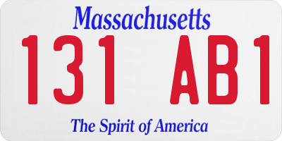MA license plate 131AB1