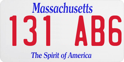 MA license plate 131AB6