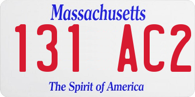 MA license plate 131AC2