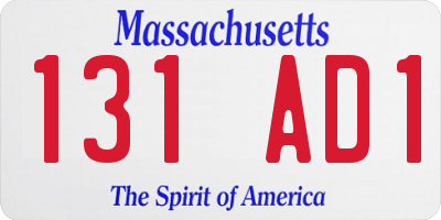 MA license plate 131AD1