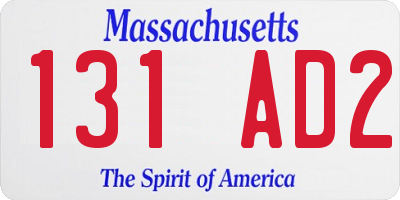MA license plate 131AD2