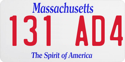 MA license plate 131AD4