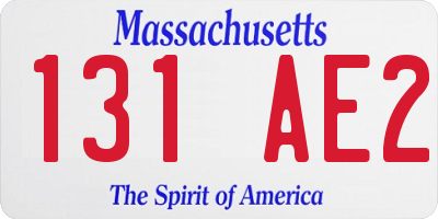 MA license plate 131AE2