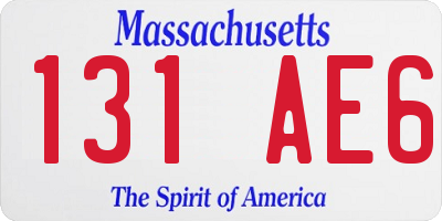 MA license plate 131AE6