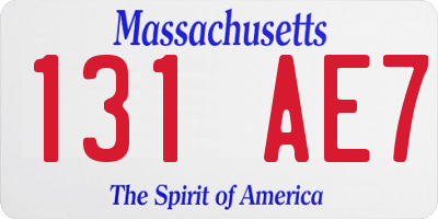 MA license plate 131AE7