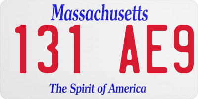 MA license plate 131AE9