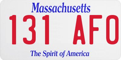 MA license plate 131AF0