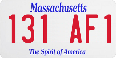 MA license plate 131AF1