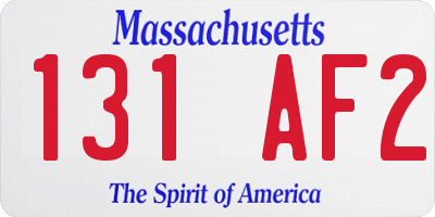 MA license plate 131AF2