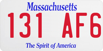 MA license plate 131AF6