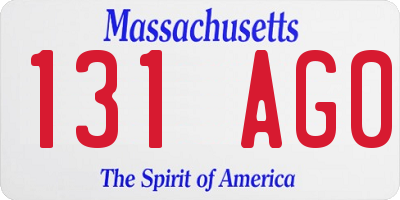 MA license plate 131AG0
