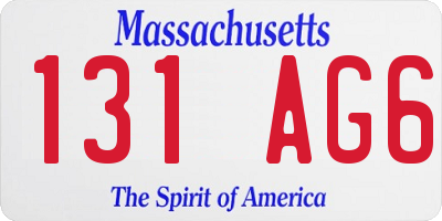 MA license plate 131AG6