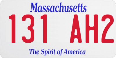 MA license plate 131AH2
