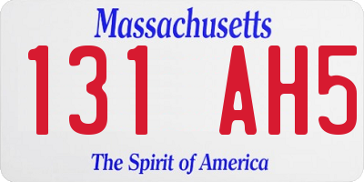 MA license plate 131AH5