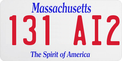 MA license plate 131AI2